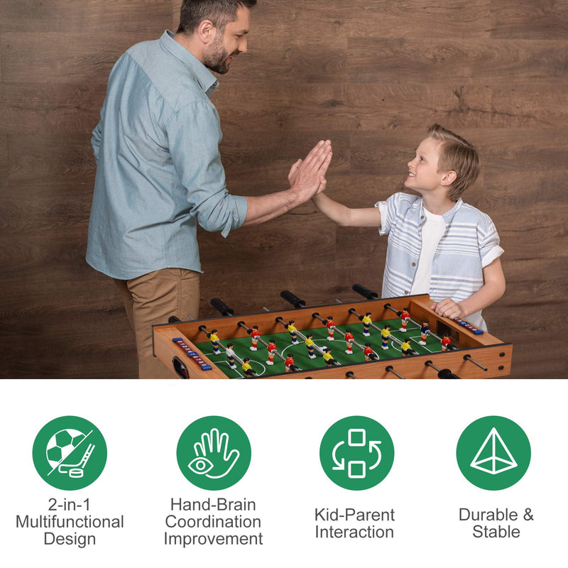 Load image into Gallery viewer, Goplus 2 in 1 Multi Game Table, Mini Foosball Table & Air Hockey Table with Realistic Playing Field