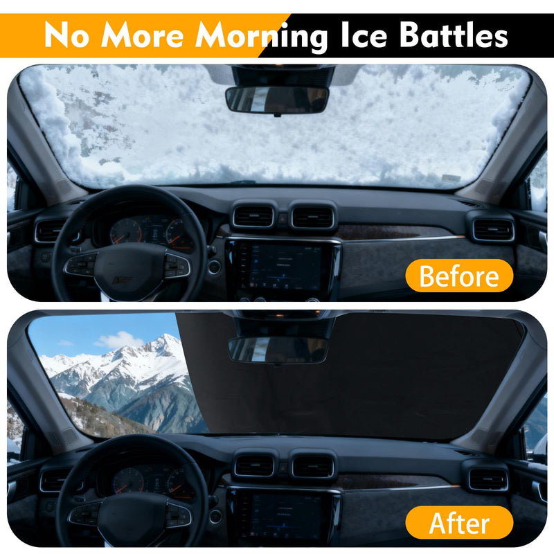 Load image into Gallery viewer, Goplus Car Windshield Snow Cover Set, Heavy Duty 600D Oxford Fabric Front & Rear Ice Frost Protectors