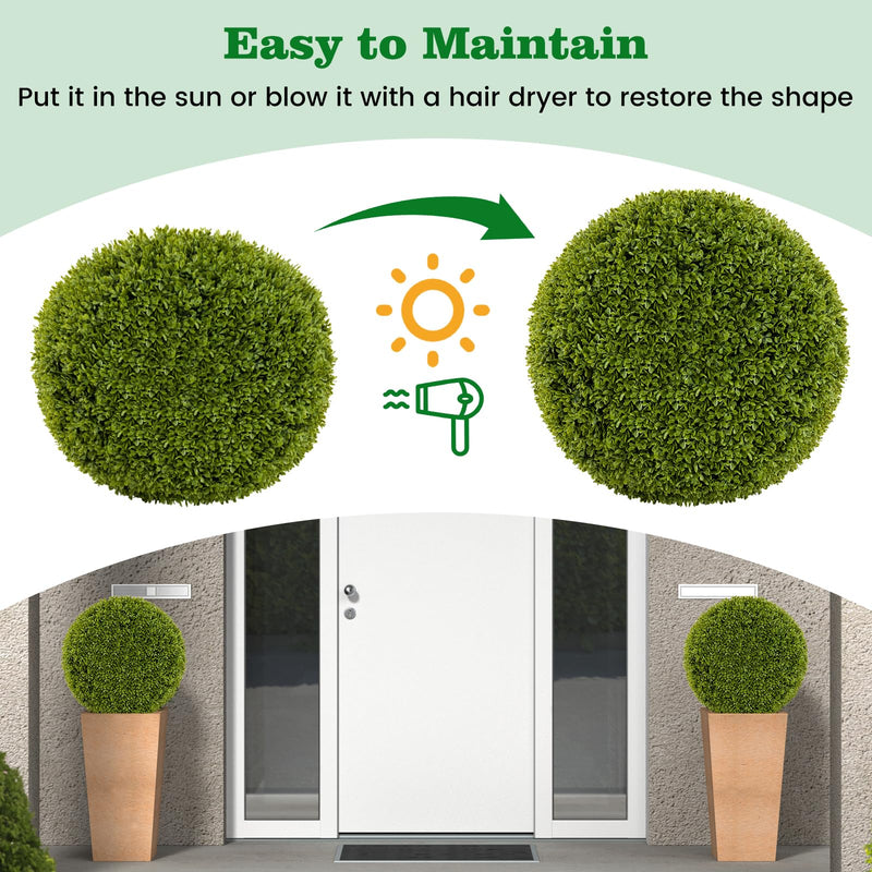 Load image into Gallery viewer, Goplus 2 PCS 20 Inch Artificial Plant Topiary Ball, Round Faux Boxwood Balls Outdoor with Mimic Fluffy Leaves
