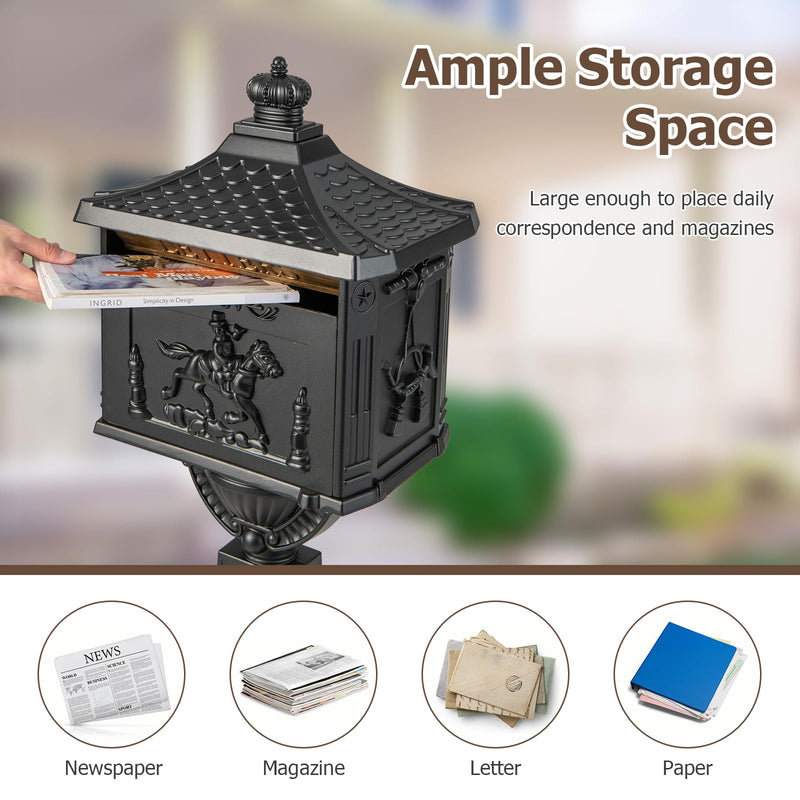 Load image into Gallery viewer, Goplus Cast Aluminum Mailbox with Post