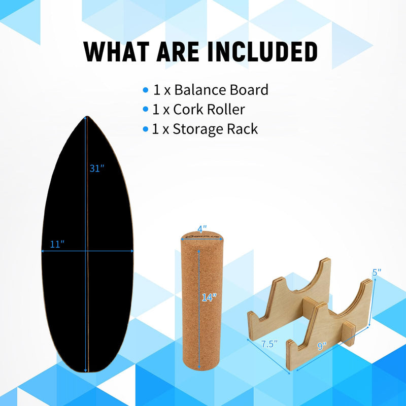 Load image into Gallery viewer, Goplus Wooden Balancing Board with Cork Roller and Storage Rack to Exercise and Build Core Strength