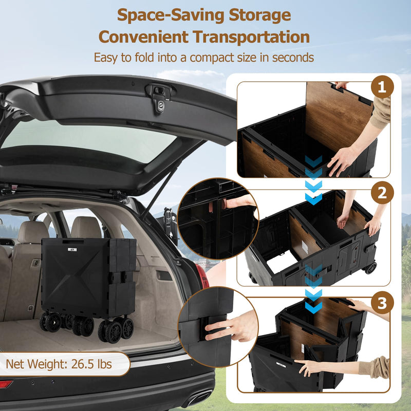 Load image into Gallery viewer, Goplus Portable Rolling Trolley Collapsible Cart for Grocery Shopping Camping & Travel