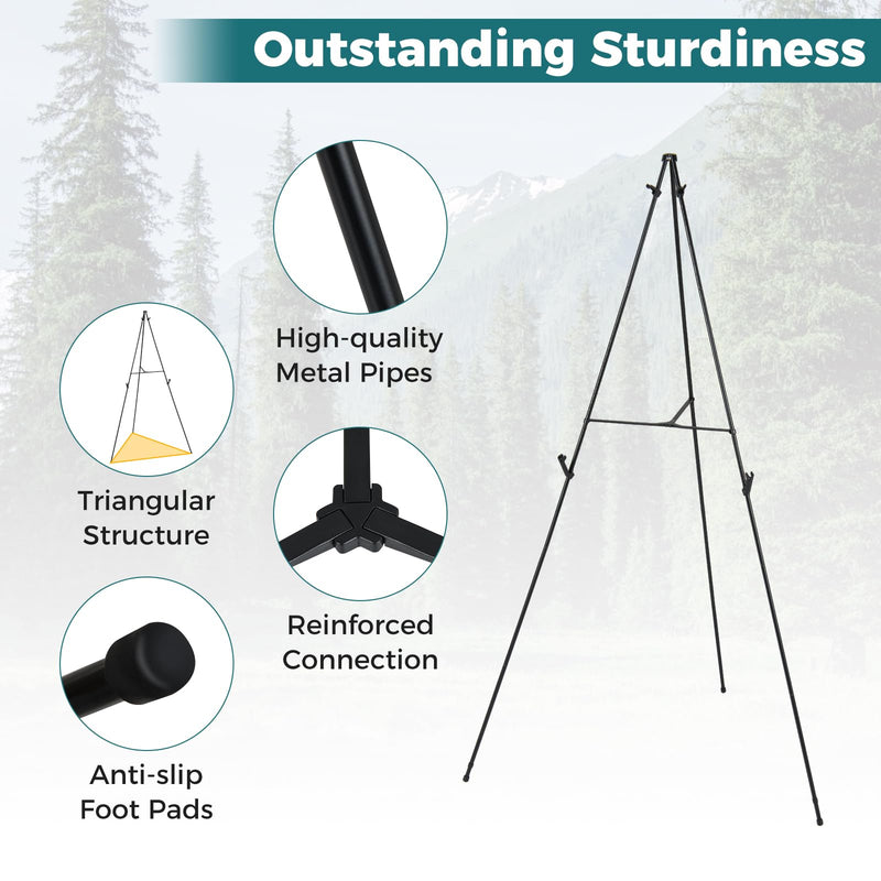 Load image into Gallery viewer, Goplus 65" Metal Easel Stand Set w/Movable Card Slots & Anti-Slip Foot Pads (6-Pack)