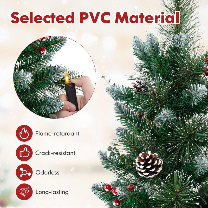 Load image into Gallery viewer, Goplus 3ft Pre-Lit Mini Tabletop Christmas Tree with 20 Warm White LED Lights, 8 Modes, Timer, 81 PVC & Pine Needles