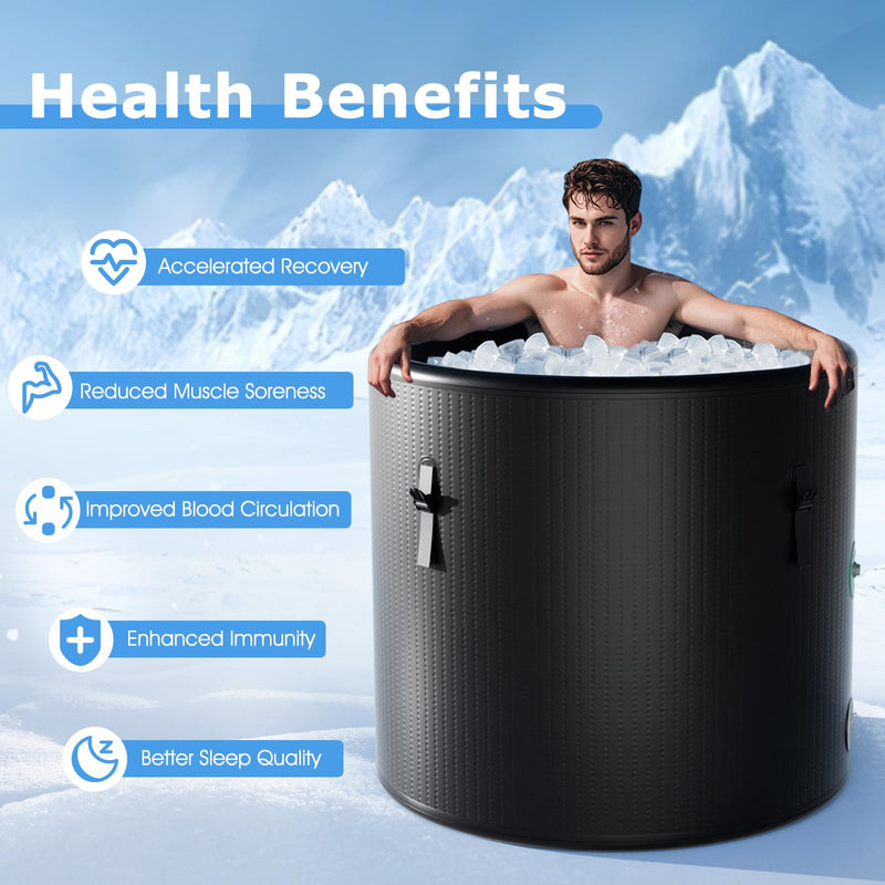 Load image into Gallery viewer, Goplus 79 Gal Ice Bath Tub for Athletes, Inflatable Cold Plunge Tub w/Multiple Layered, Lid, Pump