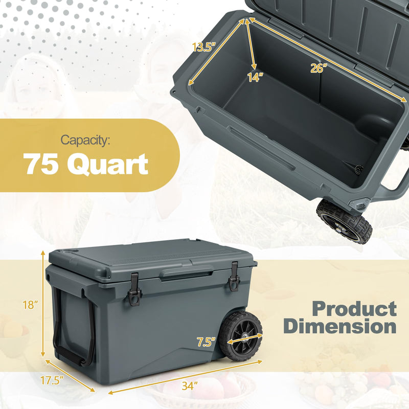 Load image into Gallery viewer, Goplus Cooler, Portable Ice Chest with All-Terrain Wheels