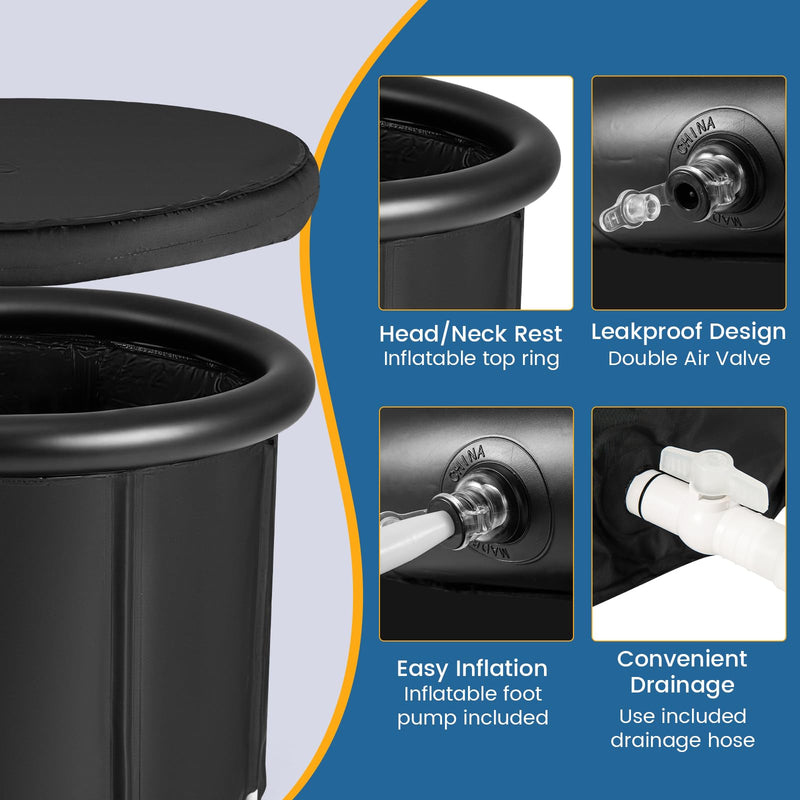 Load image into Gallery viewer, Goplus XL Ice Bath Tub for Athletes, 116 Gal Large Cold Plunge Tub with Cover for Cold Water Therapy Recovery