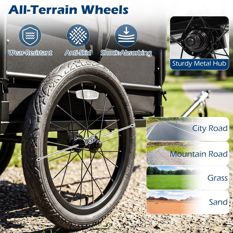Load image into Gallery viewer, Goplus Bike Cargo Trailer Heavy-Duty Bicycle Wagon Cart(70.5" x 28" x 26")
