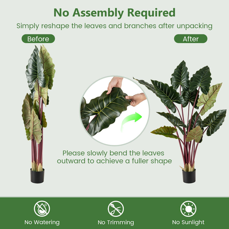 Load image into Gallery viewer, Goplus 63" Tall Fake Pre-Potted Plant w/ 11 Faux Leaves & Bendable Stems