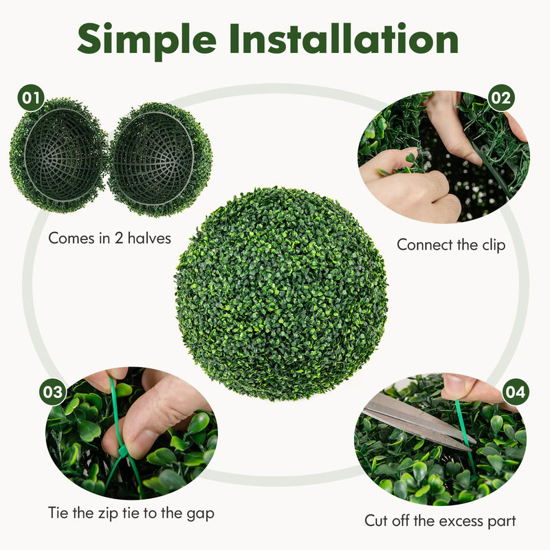 Load image into Gallery viewer, Goplus 2 PCS 20 Inch Artificial Plant Topiary Ball, Round Faux Boxwood Balls Outdoor