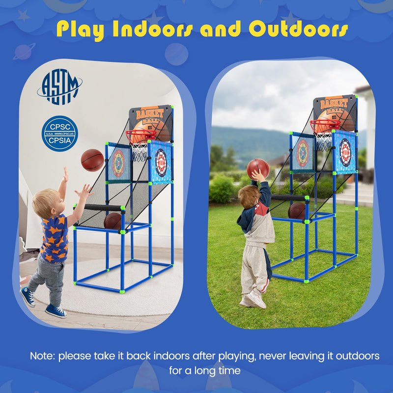 Load image into Gallery viewer, Goplus 2 in 1 Indoor Outdoor Basketball Game Set w/Electronic Scoreboard & Sound Effect