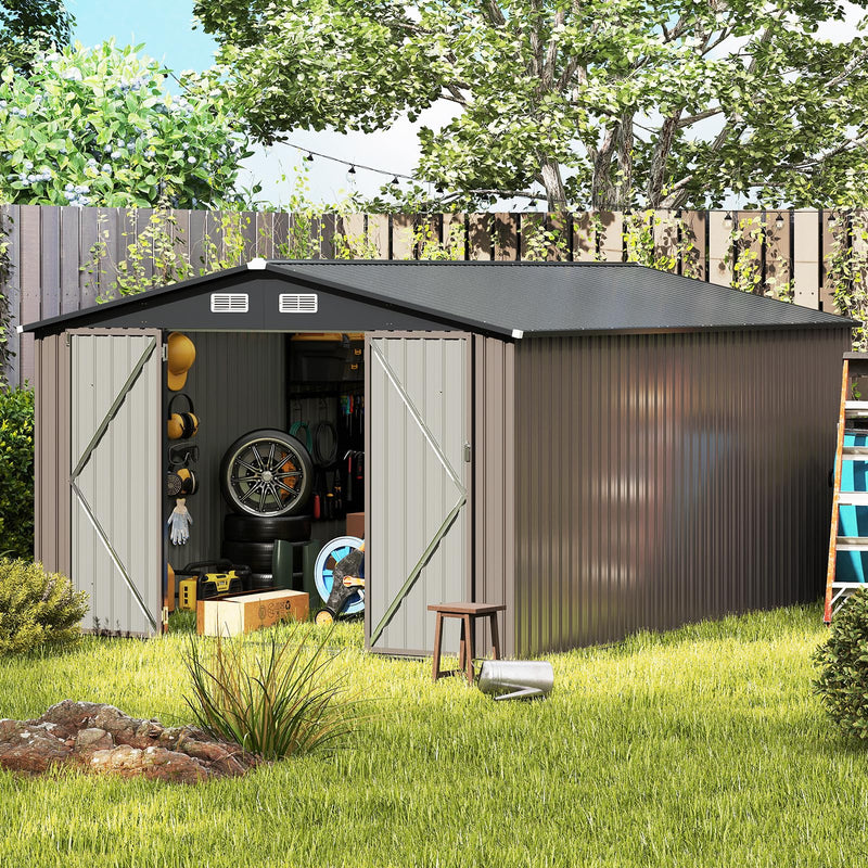 Load image into Gallery viewer, Goplus 10 x 14 FT Outdoor Storage Shed with Improved Windproof Metal Structure