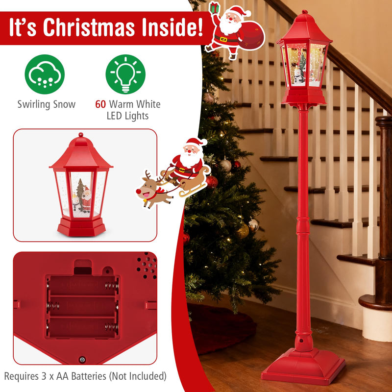 Load image into Gallery viewer, Goplus 5.3 Ft Christmas Snowy Street Lamp | 2-in-1 Musical Lamp Post & Snow Globe Lantern
