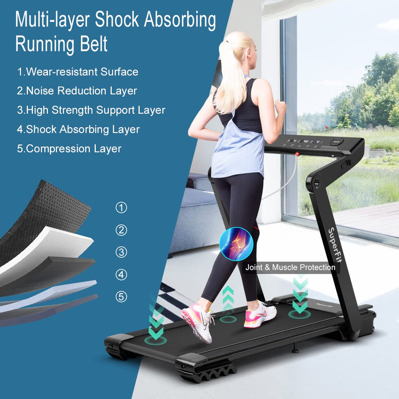 Load image into Gallery viewer, 4.0HP Heavy Duty Folding Treadmill, Electric Foldable Superfit Treadmill with LED Touch Screen