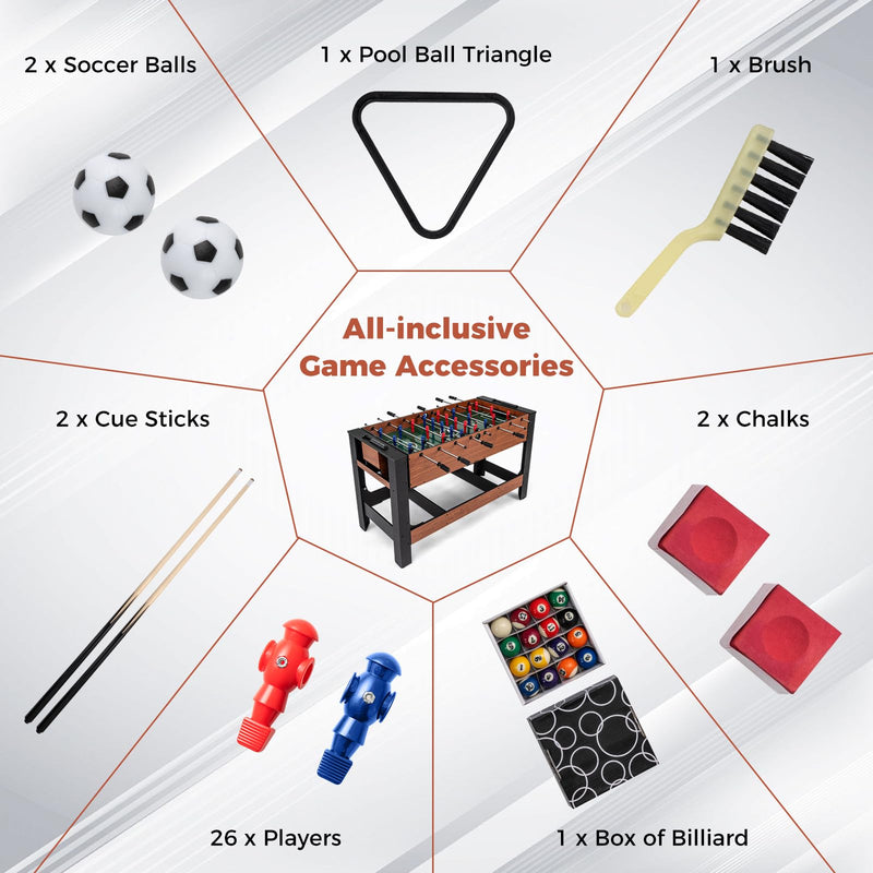 Load image into Gallery viewer, Goplus 54" Full Size Foosball & Pool Combo Table | Indoor Outdoor Combination Arcade Table