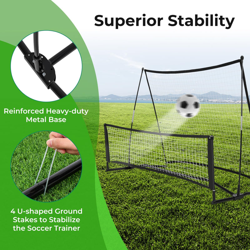 Load image into Gallery viewer, Goplus Soccer Trainer 80”x40”, 2-in-1 Soccer Rebounder Net with Carrying Bag