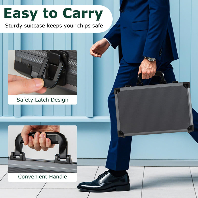 Load image into Gallery viewer, Goplus Poker Chip Set, Casino Poker Chips with 400 PCS Chips, 6 Decks Cards, Dealer Button