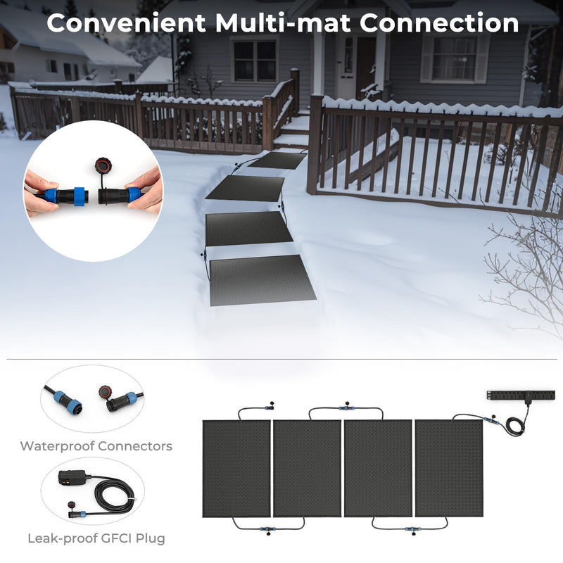 Load image into Gallery viewer, Goplus Heated Snow Melting Mat, Heated Outdoor Mat for Winter Snow Remova (20” x 30” with Power Cord + 2*Without Power Cord)