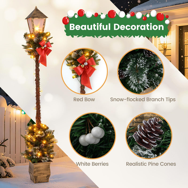 Load image into Gallery viewer, Goplus 6.1 FT Christmas Pre-lit Street Lamp | Holiday Lamp Post w/LED Lights