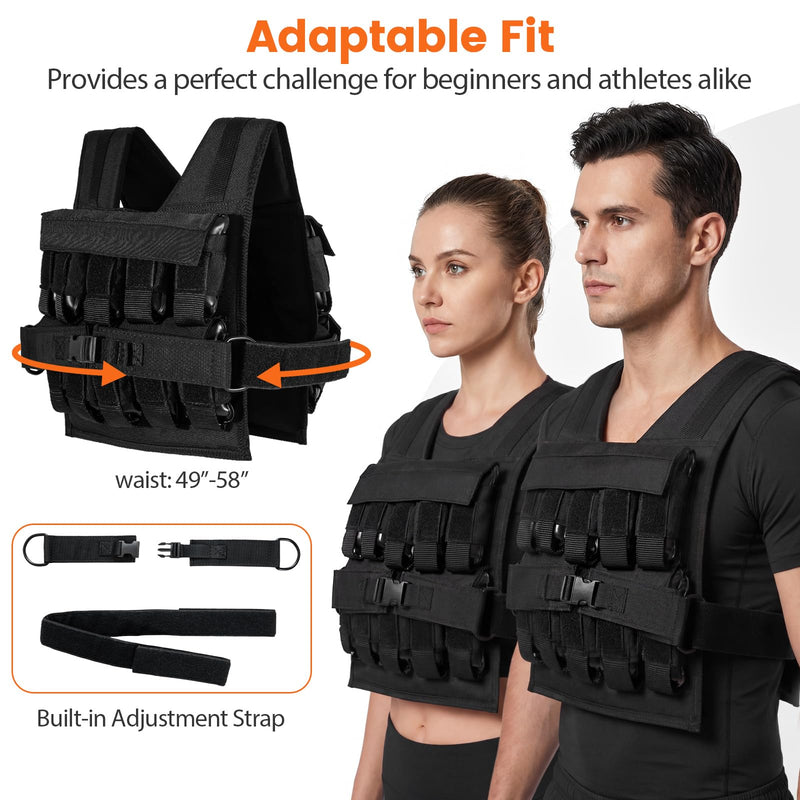 Load image into Gallery viewer, Goplus Adjustable Weighted Vest for Men Women (44LBS w/49”-58” Waist Size)