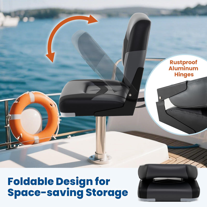 Load image into Gallery viewer, Goplus Folding Boat Seat with Stainless Steel Screws & Aluminum Hinges (2 Packs)
