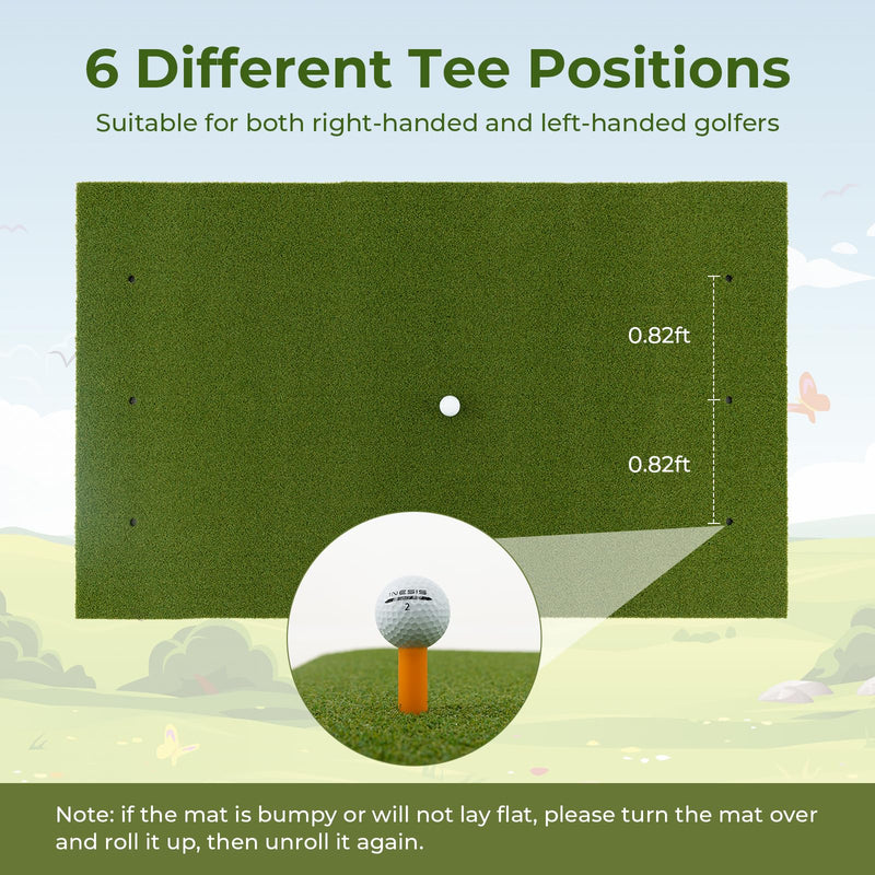 Load image into Gallery viewer, Goplus Golf Mat, 5x3ft/5x4ft Golf Hitting Mat 20/25/27/32mm Thick w/2 Alignment Sticks & 2 Golf Tees