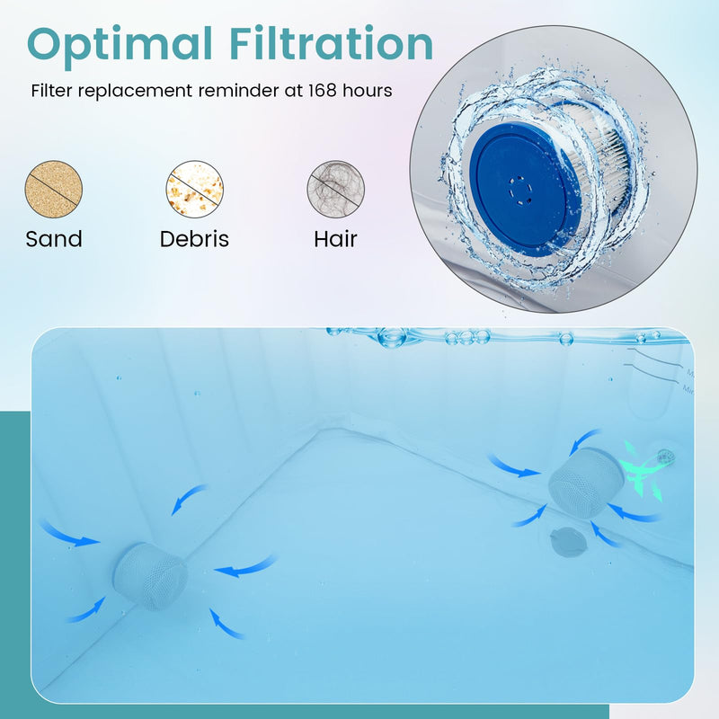 Load image into Gallery viewer, Goplus Inflatable Hot Tub, Blowup Pool Hottub, Portable Outdoor Water SPA