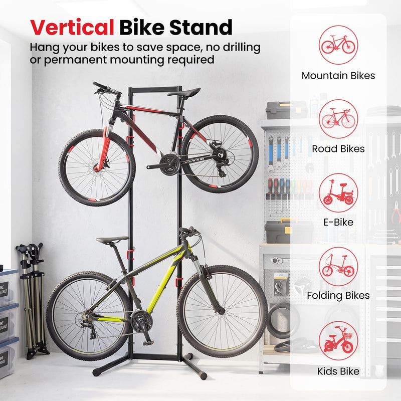 Load image into Gallery viewer, Goplus 4 Bike Storage Rack Indoor Freestanding Bike Rack for Garage