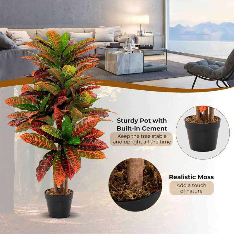 Load image into Gallery viewer, Goplus Artificial Croton Palm Tree