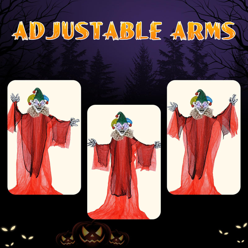Load image into Gallery viewer, Goplus Hanging Halloween Decoration, 13.1 Ft Hanging Clown with Colorful Eyes & Adjustable Arms
