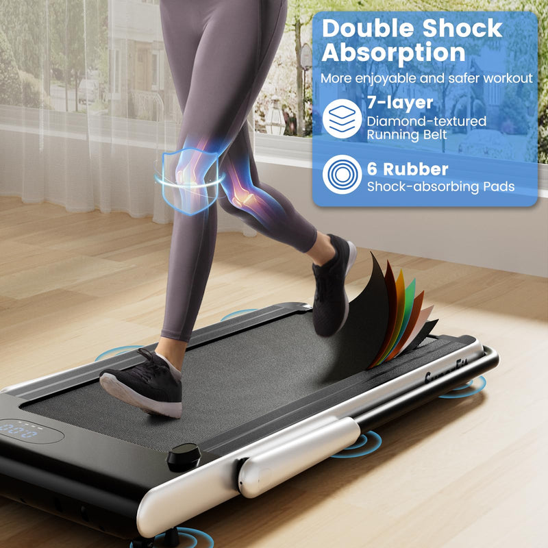 Load image into Gallery viewer, Goplus 340 LBS Capacity Walking Pad with Handle Bar Under Desk Treadmill with Apps