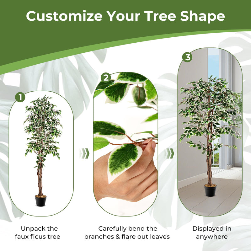 Load image into Gallery viewer, Goplus Artificial Ficus Tree