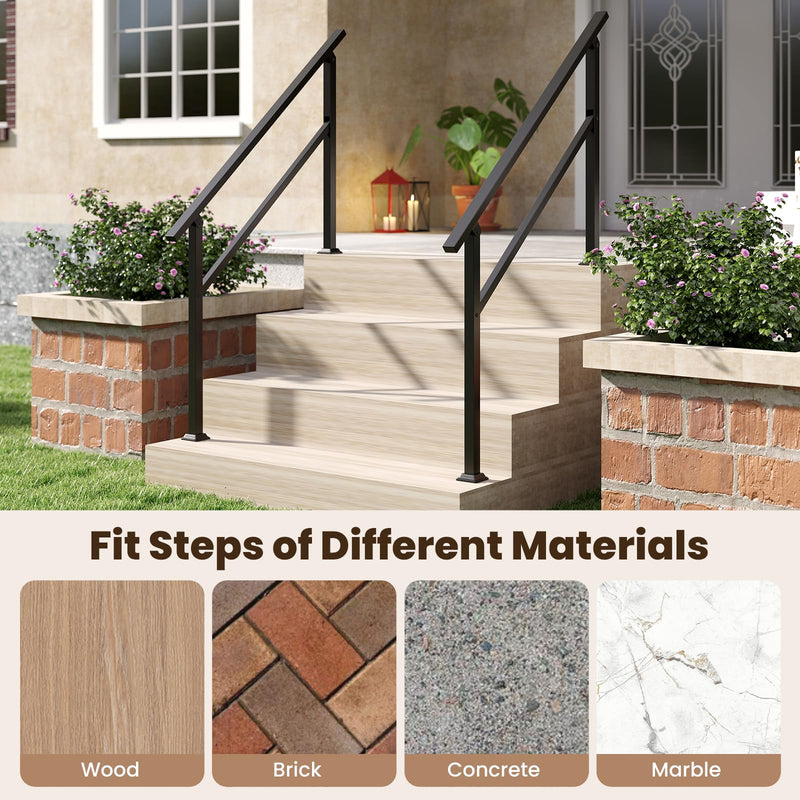 Load image into Gallery viewer, Goplus 330 LBS Staircase Safety Railing with Installation Kit Fits 0-4 Steps