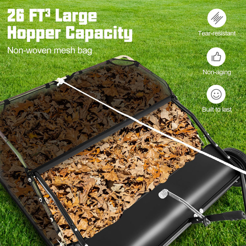 Load image into Gallery viewer, Goplus Lawn Sweeper Tow Behind with Large-Capacity Hopper Bag