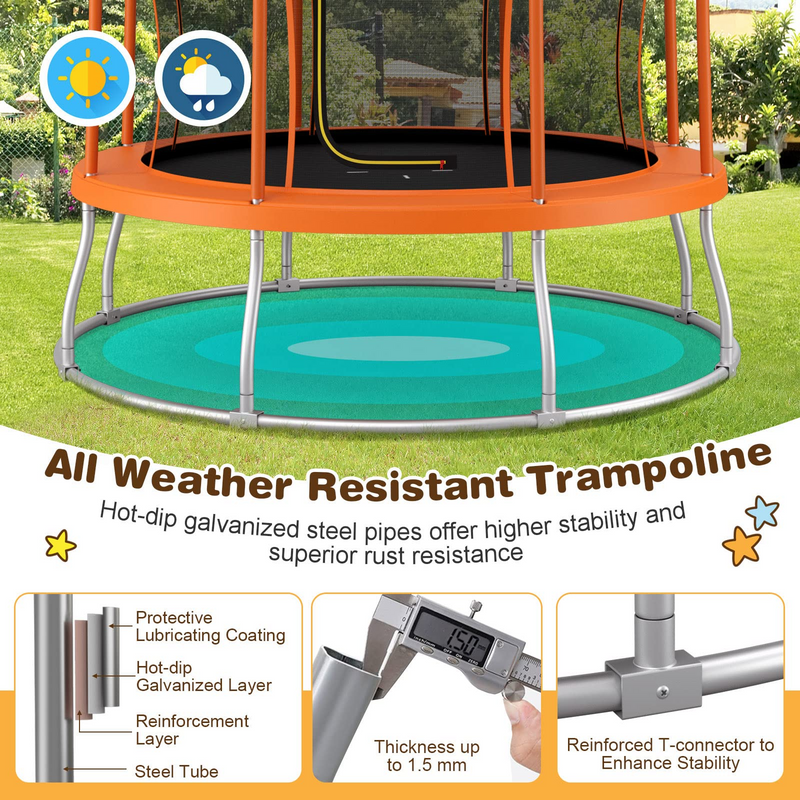 Load image into Gallery viewer, Goplus 8FT/ 10FT Outdoor Trampoline, ASTM Approved Trampoline with Unique Flower Shape