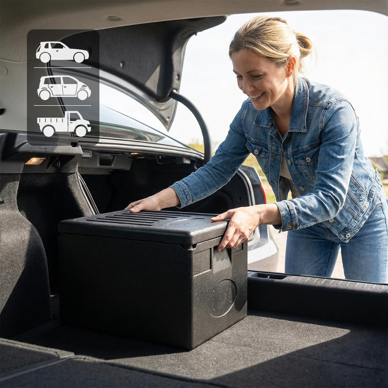 Load image into Gallery viewer, Goplus 49 Qt Top Load Stackable Hot Box w/Built-in Handles for Camping Catering Buffet