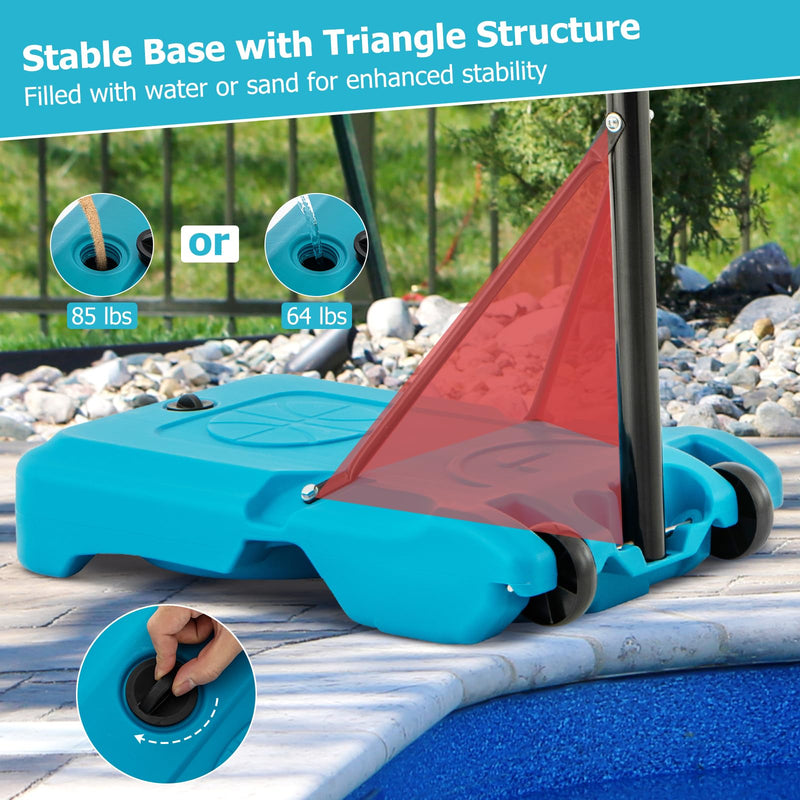 Load image into Gallery viewer, Goplus Basketball Hoop Outdoor, 3.8-4.4FT Height Adjustable Poolside Basketball Goal System