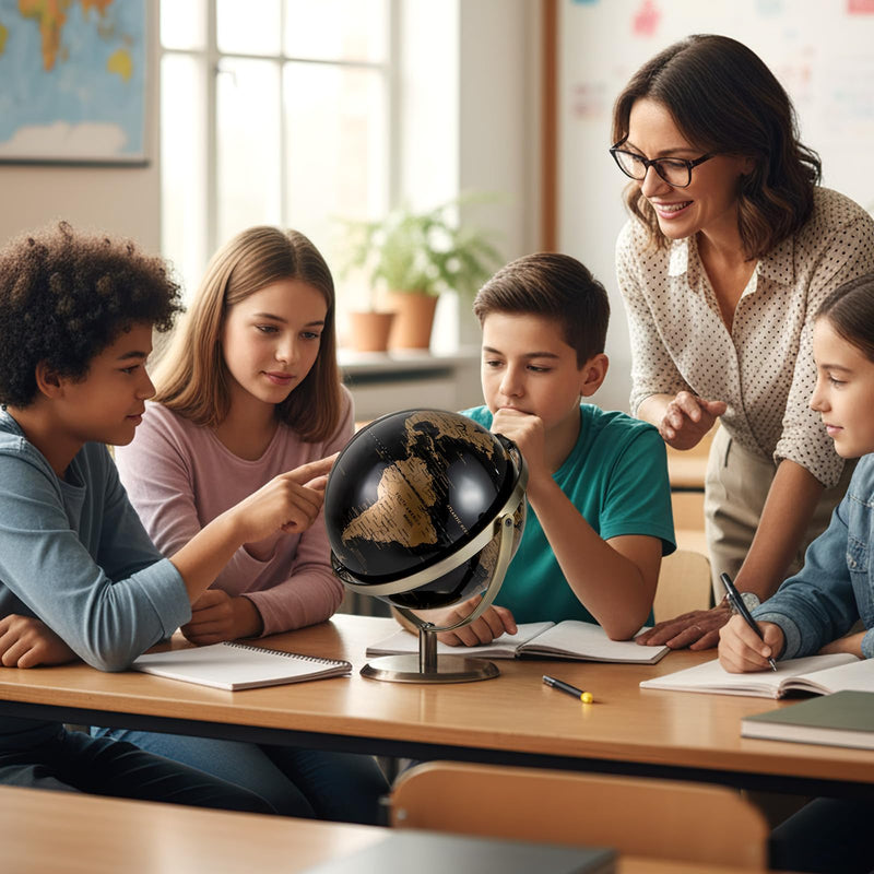 Load image into Gallery viewer, Goplus 9-Inch Metallic Black World Globe w/Metal Stand