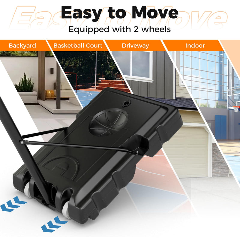 Load image into Gallery viewer, Goplus Portable Basketball Hoop, 10FT Height Adjustable Basketball Goal w/44‘’ Shatterproof Backboard