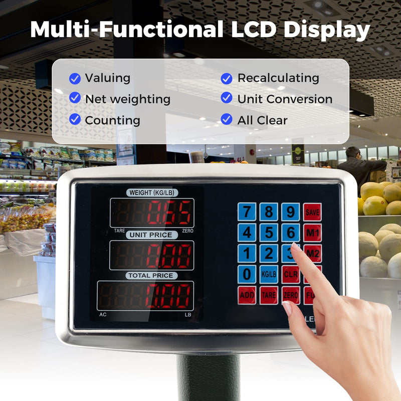 Load image into Gallery viewer, Goplus 660 LBS Digital Platform Scale, Commercial Electronic Postal Scale with LB/KG Price Calculator