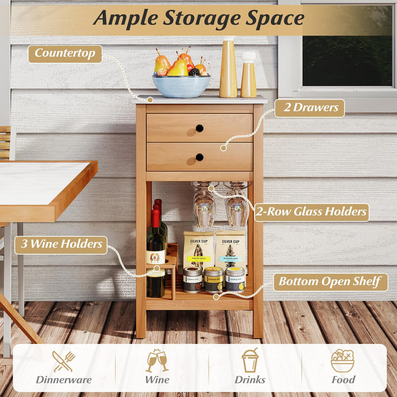 Load image into Gallery viewer, Goplus Outdoor Bar Buffet Sideboard for Backyard Garden Deck Corner