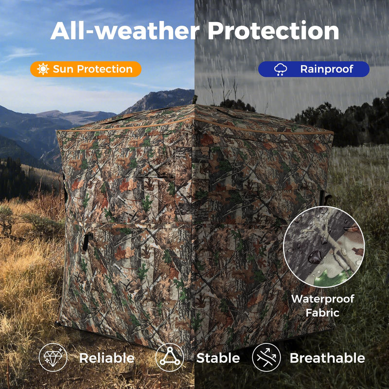 Load image into Gallery viewer, Goplus 3 in 1 Multifunctional Hunting Blind, 360° One-Way See-Through Hunting Tent w/Skylight