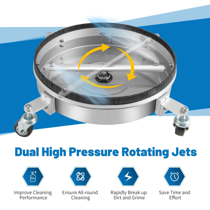 Load image into Gallery viewer, Goplus 16.5” Pressure Washer Surface Cleaner, Undercarriage Pressure Washer Attachment