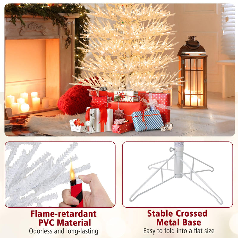 Load image into Gallery viewer, Goplus 7ft Pre-Lit Artificial Christmas Tree with 923 Multicolored LED RGB Lights