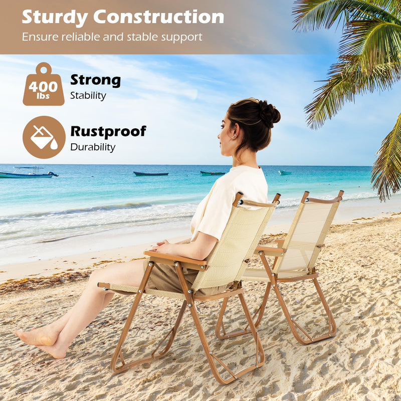 Load image into Gallery viewer, Goplus Lightweight Beach Chairs with Aluminum Frame Support 400 LBS