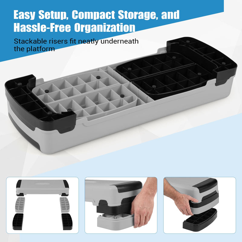 Load image into Gallery viewer, Goplus 35.5" Aerobic Step Platform w/4 Risers | Exercise Stepper for Home Gym Workout