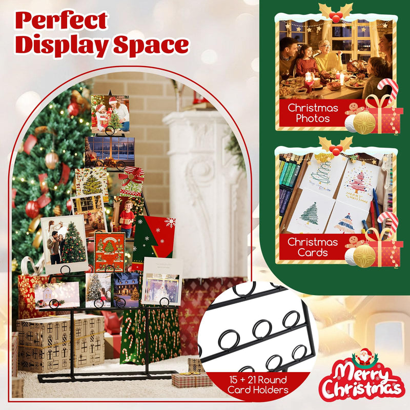 Load image into Gallery viewer, Goplus 2 Pack Christmas Tree Photo Holder with 36 Round Clips