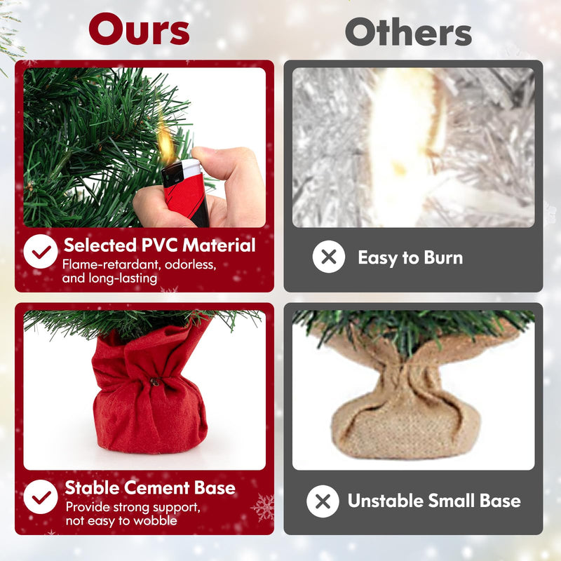 Load image into Gallery viewer, Goplus Tabletop Battery Operated Small Fir Xmas Tree with Warm White LED Lights