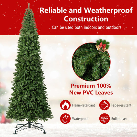 Goplus 12 FT Pre-Lit Artificial Christmas Tree with Quick Power Connector