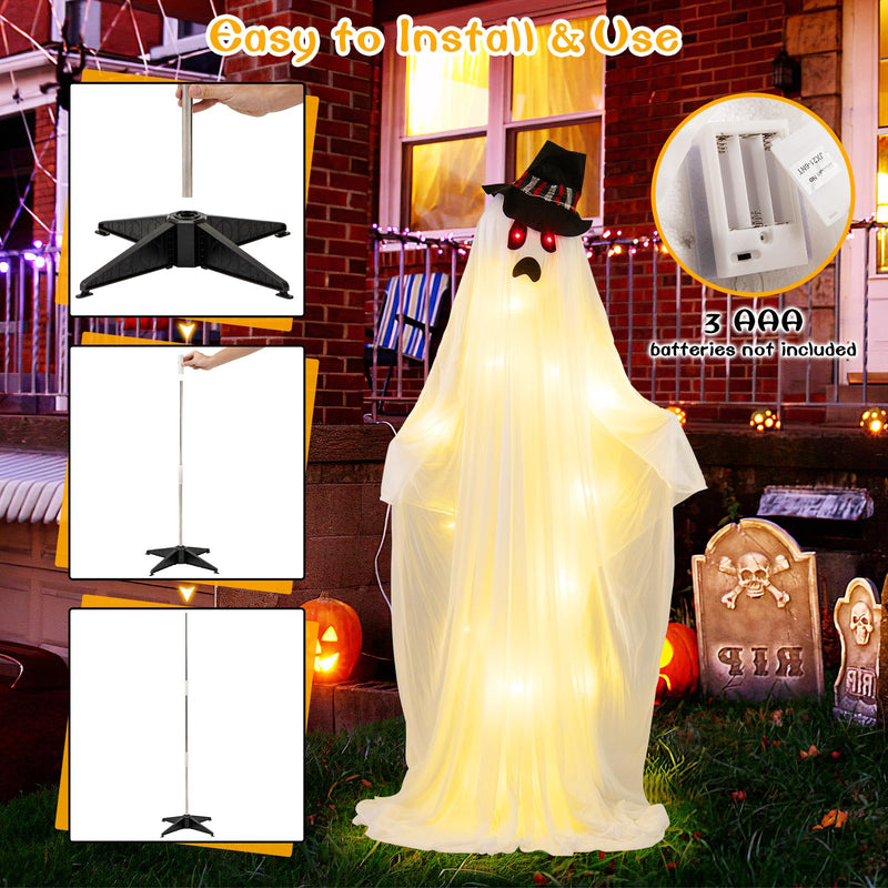 Load image into Gallery viewer, Goplus Halloween Light Up Family Ghosts, 4 PCS LED Glowing Halloween Ghosts